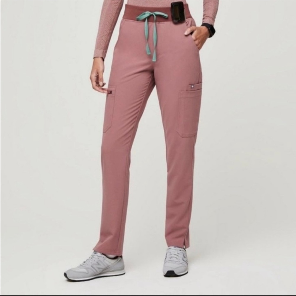 women's Yola High Waisted 2.0-Petite Skinny Scrub Pants -XS-Petite/Mineral Mauve